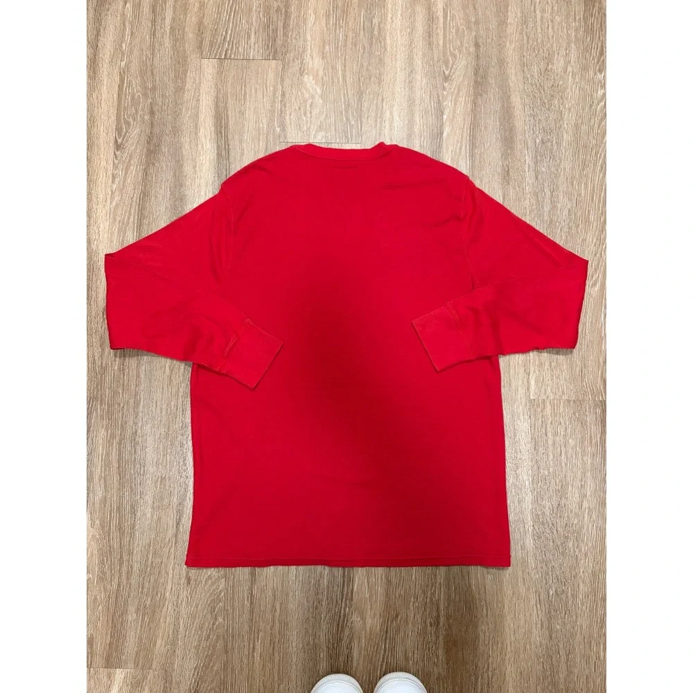 Polo Ralph Lauren Mens XL Red Waffle Knit Thermal Long Sleeve Crewneck Shirt